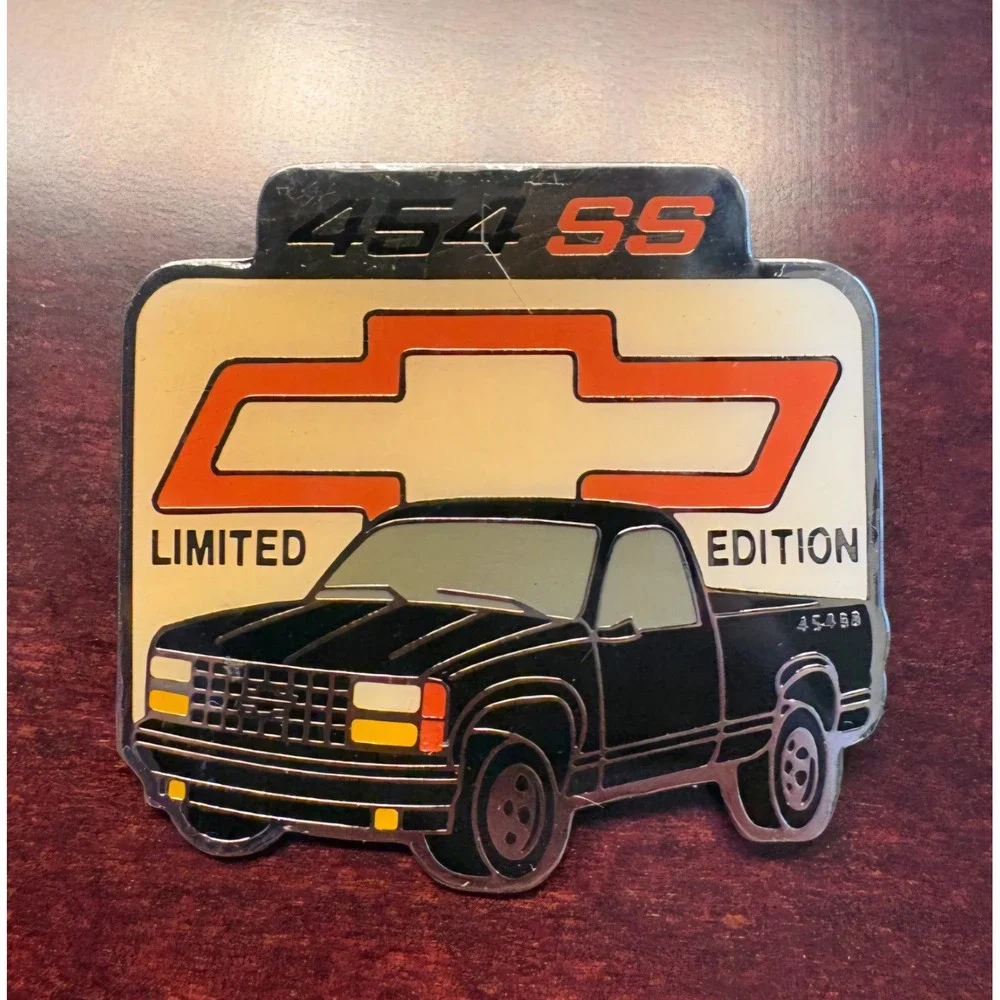 Vintage Chevrolet 454 SS Limited Edition Enamel Pin Chevy OBS Truck Black Bowtie